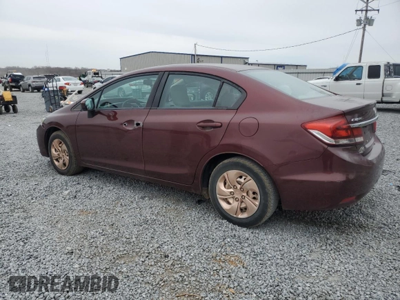 2014 Honda Civic Sedan LX with VIN 19XFB2F59EE056276, listed as a Copart auction lot 47921485 with 191,868 mi miles and Salvage Title. Bid and sale history available at carsss.com. Image 2.