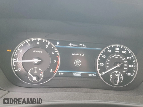 2018 Genesis G90 Ultimate with VIN KMHG54JH4JU038851, listed as a Copart auction lot 84758274 with 16,528 mi miles and Salvage Title. Bid and sale history available at DreamBid. Image 9.