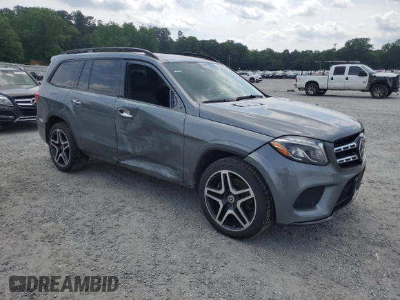 2018 Mercedes-Benz GLS 550 with VIN 4JGDF7DEXJB134109, listed as a Copart auction lot 56599125 with 62,280 mi miles and Salvage title. Bid and sale history available at DreamBid. Image 4.