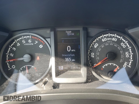 2022 Toyota Tacoma SR with VIN 3TYRZ5CN2NT020227, listed as a Copart auction lot 46265055 with 23,878 mi miles and Salvage title. Bid and sale history available at DreamBid. Image 9.