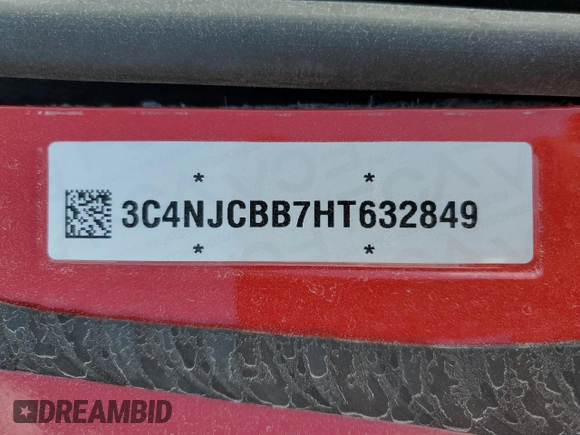 2017 Jeep Compass Latitude z VIN 3C4NJCBB7HT632849, wystawiony jako Copart lot #58581825 z przebiegiem Nie podano mil oraz Czysty tytuł • Clean title. Historia ofert i sprzedaży dostępna na DreamBid. Obrazek 14.