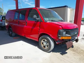 2006 Chevrolet Express Cargo Van with VIN 1GCFG15X661185045, listed as a IAAI auction lot 41854224 with 75,324 mi miles. Bid and sale history available at carsss.com. Image 1.