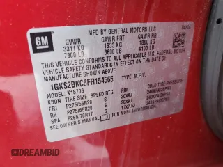 2015 GMC Yukon SLT z VIN 1GKS2BKC6FR154565, wystawiony jako Copart lot #50881225 z przebiegiem 160 669 mil mil oraz Szkoda całkowita • Salvage title. Historia ofert i sprzedaży dostępna na DreamBid. Obrazek 13.