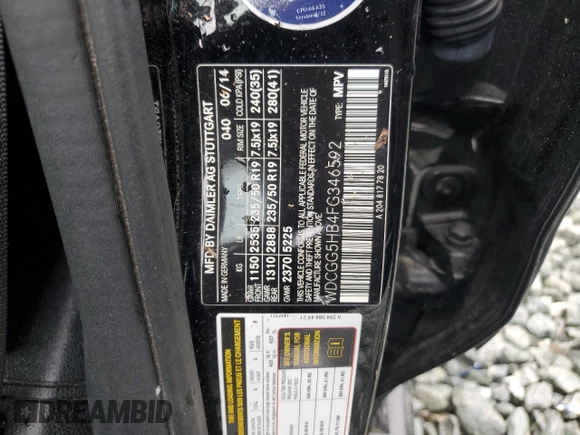 2015 Mercedes-Benz GLK with VIN WDCGG5HB4FG346592, listed as a Copart auction lot 52861185 with 107,369 mi miles and Salvage Title. Bid and sale history available at carsss.com. Image 15.