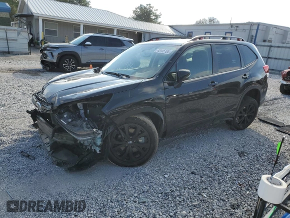 2023 Subaru Forester Sport with VIN JF2SKAJC3PH504833, listed as a Copart auction lot 45105165 with 23,445 mi miles and Salvage Title. Bid and sale history available at carsss.com. Image 1.