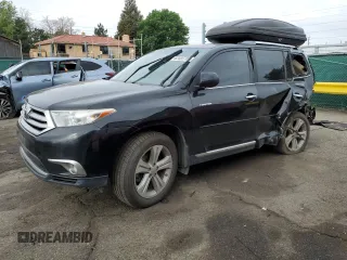 2013 Toyota Highlander Limited with VIN 5TDDK3EH6DS219401, listed as a Copart auction lot 62085705 with 282,264 mi miles and Salvage title. Bid and sale history available at DreamBid. Image 1.