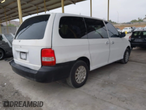 2003 Kia Sedona LX with VIN KNDUP131536402900, listed as a IAAI auction lot 41500260 with 143,825 mi miles and . Bid and sale history available at DreamBid. Image 4.