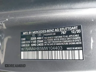 2021 Mercedes-Benz GLB 250 с VIN W1N4M4HB5MW104403, выставлен на аукционе IAAI как лот 41884647 с пробегом 44 951 миль миль и . История ставок и продаж доступна на DreamBid. Изображение 9.