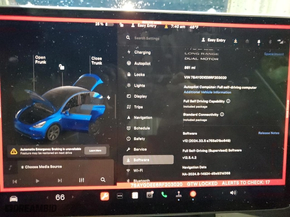 2024 Tesla Model Y Long Range with VIN 7SAYGDEE6RF203020, listed as a Copart auction lot 83865764 with 861 mi miles and Salvage Title. Bid and sale history available at carsss.com. Image 9.