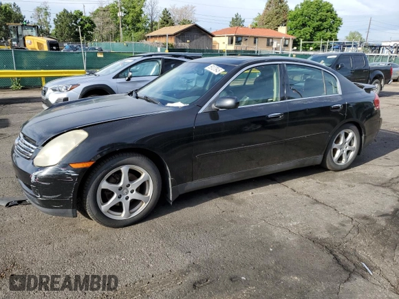 2004 Infiniti G35 w/Leather z VIN JNKCV51F34M708688, wystawiony jako Copart lot #59127945 z przebiegiem 199 727 mil mil oraz Szkoda całkowita • Salvage title. Historia ofert i sprzedaży dostępna na DreamBid. Obrazek 1.