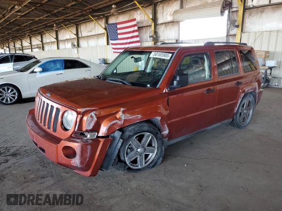 2008 Jeep Patriot Sport with VIN 1J8FT28W58D577948, listed as a Copart auction lot 50165985 with 145,791 mi miles and Salvage Title. Bid and sale history available at carsss.com. Image 1.