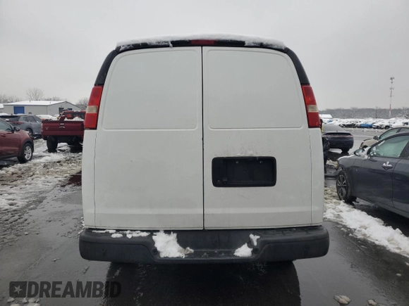 2014 Chevrolet Express Cargo Van with VIN 1GCWGFCAXE1145819, listed as a Copart auction lot 44579255 with 0 mi miles and Salvage Title. Bid and sale history available at carsss.com. Image 6.