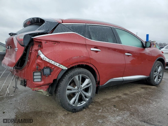 2020 Nissan Murano Platinum with VIN 5N1AZ2DS8LN105728, listed as a Copart auction lot 43733165 with 67,278 mi miles and Salvage Title. Bid and sale history available at carsss.com. Image 3.
