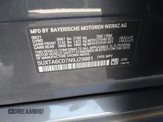 2022 BMW X5 xDrive45e with VIN 5UXTA6C07N9J29881, listed as a IAAI auction lot 42086373 with 63,510 mi miles and . Bid and sale history available at DreamBid. Image 9.