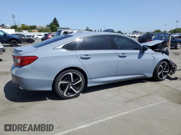2021 Honda Accord Sport with VIN 1HGCV1F36MA122661, listed as a Copart auction lot 59363855 with 51,445 mi miles and Salvage title. Bid and sale history available at DreamBid. Image 3.