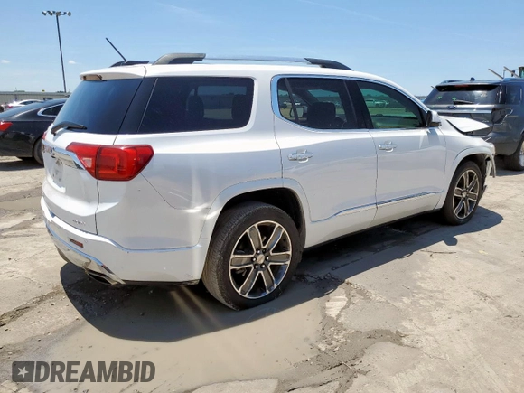 2017 GMC Acadia Denali with VIN 1GKKNPLS8HZ327113, listed as a Copart auction lot 58431595 with 102,061 mi miles and Salvage title. Bid and sale history available at DreamBid. Image 3.