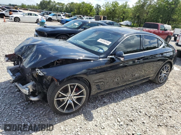 2022 Genesis G70 2.0T with VIN KMTG34TA2NU103729, listed as a Copart auction lot 65336264 with 51,705 mi miles and Salvage Title. Bid and sale history available at carsss.com. Image 1.