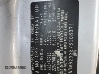 2007 Kia Sedona EX with VIN KNDMB233876108371, listed as a Copart auction lot 71360184 with 199,487 mi miles and Salvage Title. Bid and sale history available at carsss.com. Image 13.