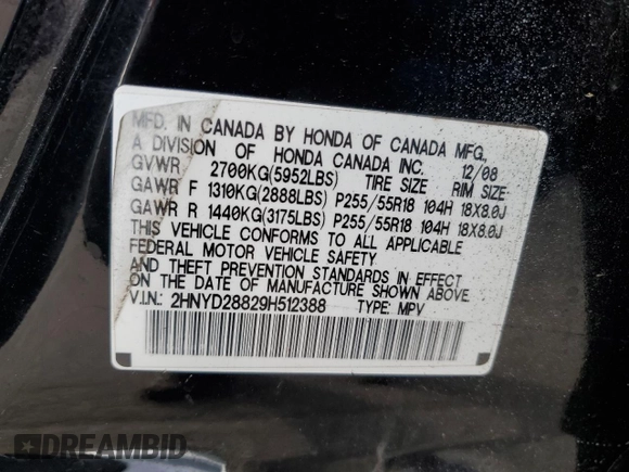 2009 Acura MDX Sport/Entertainment Pkg with VIN 2HNYD28829H512388, listed as a Copart auction lot 83395784 with 235,205 mi miles and Clean Title. Bid and sale history available at carsss.com. Image 13.