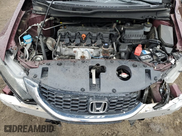 2014 Honda Civic Sedan LX with VIN 19XFB2F55EE041130, listed as a Copart auction lot 52860145 with 97,244 mi miles and Salvage Title. Bid and sale history available at carsss.com. Image 12.