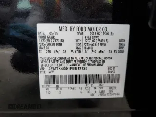 2015 Ford Edge SE with VIN 2FMTK4G91FBB43125, listed as a Copart auction lot 49981935 with 148,678 mi miles and Salvage title. Bid and sale history available at DreamBid. Image 13.