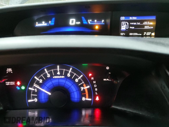 2015 Honda Civic LX with VIN 19XFB2F5XFE093774, listed as a Copart auction lot 51279845 with 81,230 mi miles and Salvage Title. Bid and sale history available at carsss.com. Image 9.