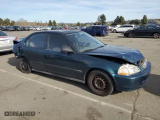 1996 Honda Civic DX with VIN 1HGEJ6628TL025702, listed as a Copart auction lot 50089245 with 164,733 mi miles and Salvage Title. Bid and sale history available at carsss.com. Image 4.