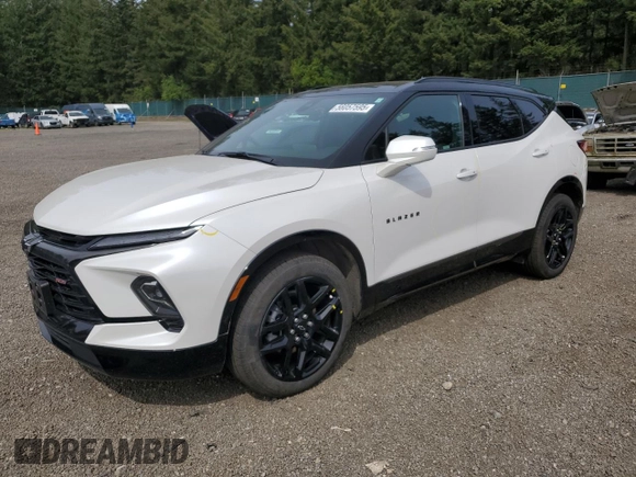 2024 Chevrolet Blazer RS z VIN 3GNKBKRSXRS139522, wystawiony jako Copart lot #56057595 z przebiegiem 29 475 mil mil oraz Szkoda całkowita • Salvage title. Historia ofert i sprzedaży dostępna na DreamBid. Obrazek 1.