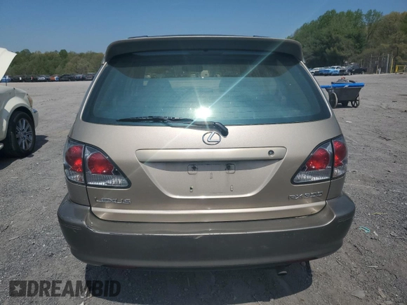 2001 Lexus RX 300 with VIN JTJHF10U110185586, listed as a Copart auction lot 53613685 with 203,917 mi miles and Salvage Title. Bid and sale history available at carsss.com. Image 6.