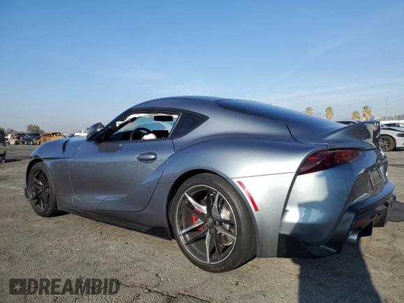2021 Toyota GR Supra 3.0 with VIN WZ1DB0C04MW038391, listed as a Copart auction lot 83372814 with 0 mi miles and Salvage Title. Bid and sale history available at carsss.com. Image 2.