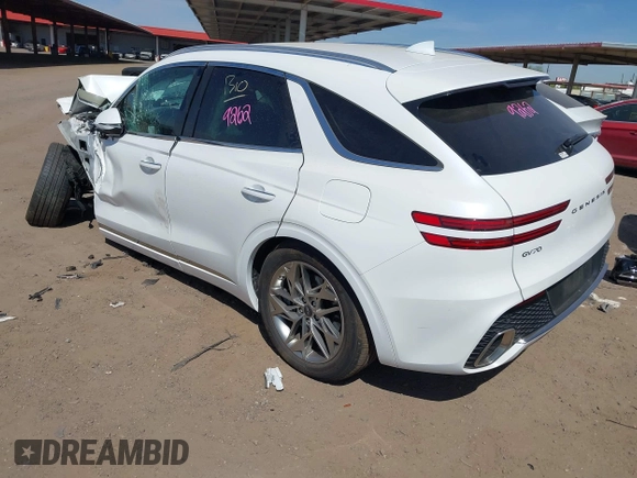 2025 Genesis GV70 2.5T z VIN KMUMADTB1SU203605, wystawiony jako IAAI lot #42385674 z przebiegiem Nie podano mil oraz . Historia ofert i sprzedaży dostępna na DreamBid. Obrazek 3.