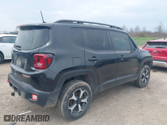 2019 Jeep Renegade Trailhawk with VIN ZACNJBC14KPK76923, listed as a IAAI auction lot 42129210 with 100,238 mi miles and . Bid and sale history available at DreamBid. Image 4.