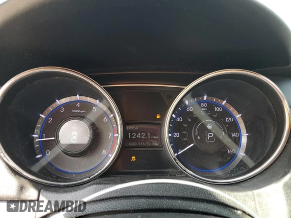 2014 Hyundai Sonata GLS with VIN 5NPEB4ACXEH834108, listed as a Copart auction lot 55302165 with 216,792 mi miles and Clean Title. Bid and sale history available at carsss.com. Image 9.