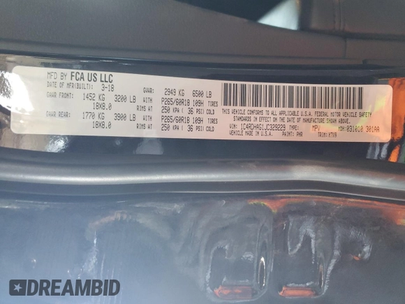 2018 Dodge Durango SXT z VIN 1C4RDHAG1JC329229, wystawiony jako Copart lot #42259735 z przebiegiem 88 949 mil mil oraz Szkoda całkowita • Salvage title. Historia ofert i sprzedaży dostępna na DreamBid. Obrazek 13.
