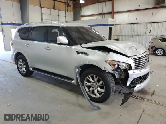 2011 Infiniti QX56 7-passenger with VIN JN8AZ2NE3B9005965, listed as a Copart auction lot 79526624 with 169,888 mi miles and Salvage Title. Bid and sale history available at carsss.com. Image 4.