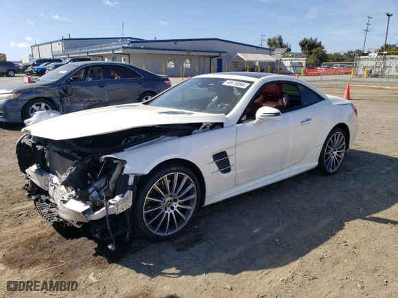 2019 Mercedes-Benz SL-Class SL 550 with VIN WDDJK7DAXKF057158, listed as a Copart auction lot 46676994 with 42,526 mi miles. Bid and sale history available at carsss.com. Image 1.