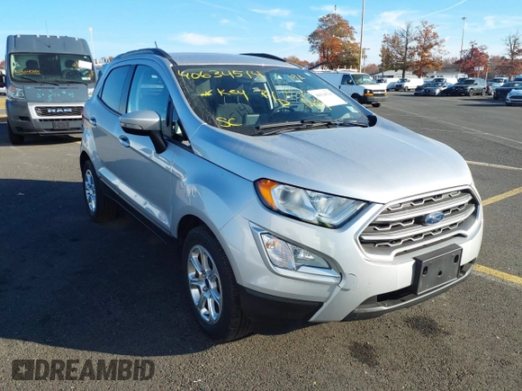 2021 Ford EcoSport SE with VIN MAJ3S2GE5MC417466, listed as a IAAI auction lot 40634514 with 19,730 mi miles and . Bid and sale history available at DreamBid. Image 1.