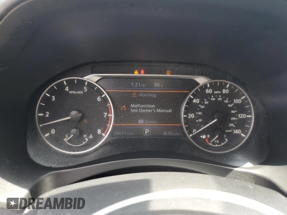 2020 Nissan Altima 2.5 SR with VIN 1N4BL4CV7LC189513, listed as a Copart auction lot 51334985 with 76,651 mi miles and Salvage Title. Bid and sale history available at carsss.com. Image 9.