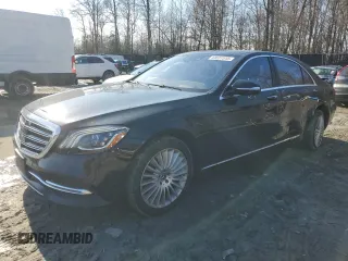 2018 Mercedes-Benz S 560 with VIN WDDUG8GB4JA369092, listed as a Copart auction lot 44637515 with 55,409 mi miles and Salvage Title. Bid and sale history available at carsss.com. Image 1.