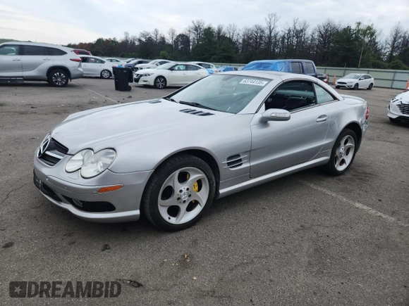 2005 Mercedes-Benz SL 500 with VIN WDBSK75F65F093215, listed as a Copart auction lot 63744135 with 94,645 mi miles and Salvage title. Bid and sale history available at DreamBid. Image 1.