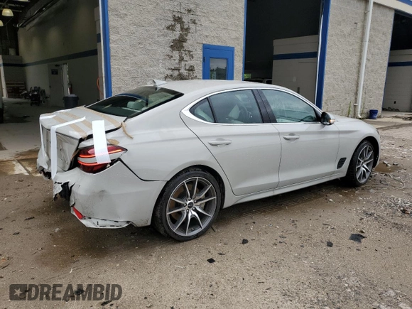 2025 Genesis G70 2.5T with VIN KMTG34SC2SU153528, listed as a Copart auction lot 64595435 with 18,752 mi miles and Clean title. Bid and sale history available at DreamBid. Image 3.