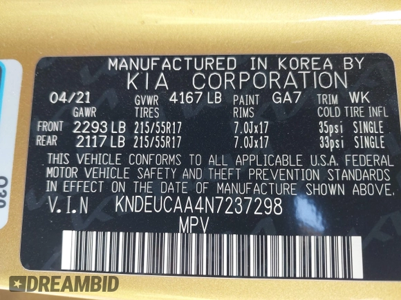 2022 Kia Seltos S z VIN KNDEUCAA4N7237298, wystawiony jako IAAI lot #42243590 z przebiegiem 49 246 mil mil oraz . Historia ofert i sprzedaży dostępna na DreamBid. Obrazek 9.