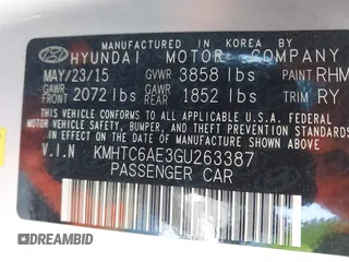 2016 Hyundai Veloster Turbo with VIN KMHTC6AE3GU263387, listed as a IAAI auction lot 42040177 with 96,864 mi miles. Bid and sale history available at carsss.com. Image 9.
