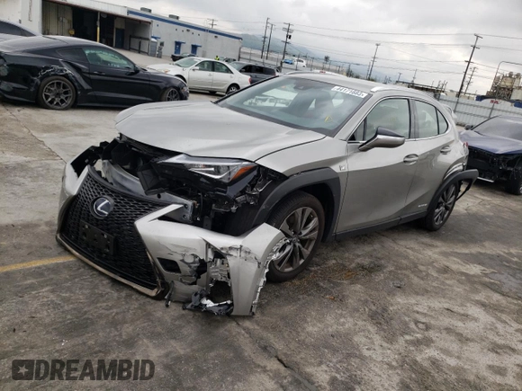 2021 Lexus UX with VIN JTHE9JBH2M2051660, listed as a Copart auction lot 44171883 with 13,471 mi miles. Bid and sale history available at carsss.com. Image 1.