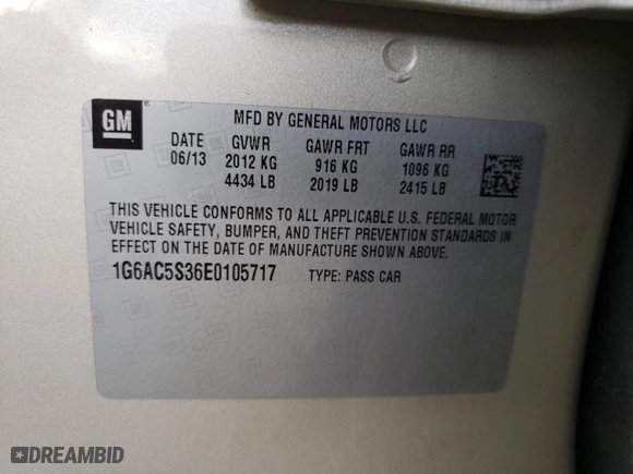 2014 Cadillac ATS Performance with VIN 1G6AC5S36E0105717, listed as a Copart auction lot 67467434 with 55,476 mi miles and Non Repairable. Bid and sale history available at carsss.com. Image 12.