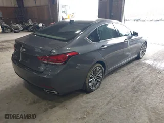 2015 Hyundai Genesis 3.8L with VIN KMHGN4JE7FU021717, listed as a IAAI auction lot 41942072 with 38,065 mi miles. Bid and sale history available at carsss.com. Image 4.
