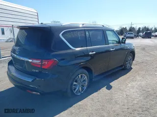 2018 Infiniti QX80 with VIN JN8AZ2NF7J9663781, listed as a IAAI auction lot 41685502 with 112,876 mi miles. Bid and sale history available at carsss.com. Image 4.