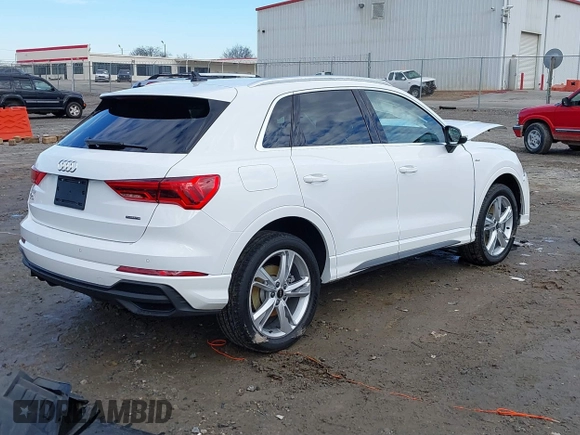 2023 Audi Q3 S line Premium Plus with VIN WA1EECF36P1140594, listed as a IAAI auction lot 41283650 with 14,793 mi miles and . Bid and sale history available at DreamBid. Image 4.
