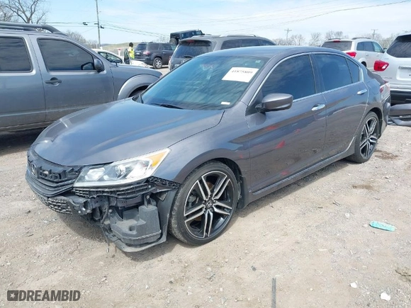 2016 Honda Accord Sedan Sport with VIN 1HGCR2F57GA093297, listed as a IAAI auction lot 41875809 with 90,057 mi miles. Bid and sale history available at carsss.com. Image 2.