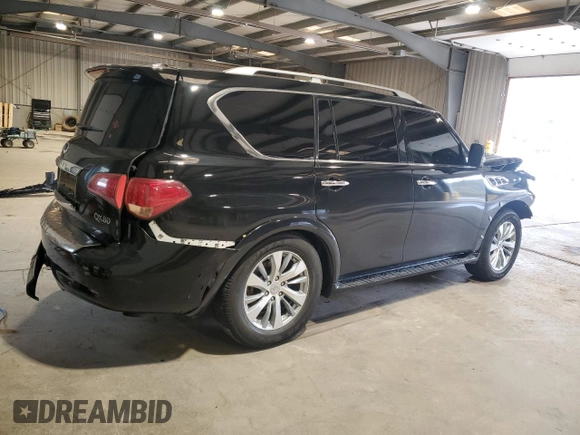 2015 Infiniti QX80 with VIN JN8AZ2NE7F9080402, listed as a Copart auction lot 52141295 with 0 mi miles and Salvage Title. Bid and sale history available at carsss.com. Image 3.